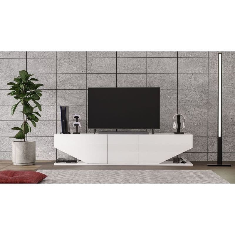 Mueble de TV VIOLET · biIaminado blanco brillo · 180 cms.